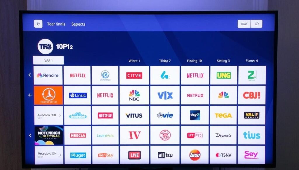Electronic program guide of the best IPTV service showing channel listings Electronic program guide of the best IPTV service showing channel listings